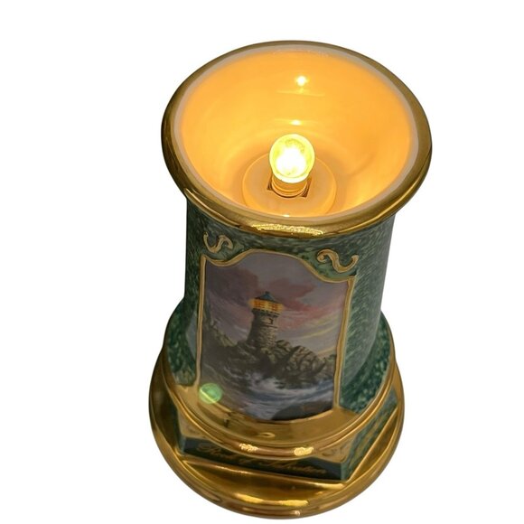 Thomas Kinkade Rock of Salvation Light Up Porcelain Lighthouse 2004 - Picture 11 of 16